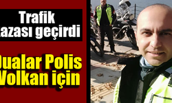 Sevilen polis memuru kaza yaptı