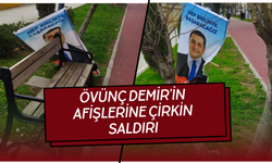 CHP'li Övünç Demir'in afişlerine çirkin saldırı