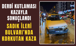 Sadık İleri Bulvarı’nda korkutan kaza!