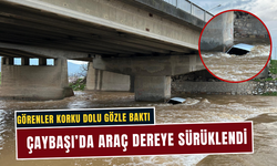 Çaybaşı’da Araç Dereye Sürüklendi