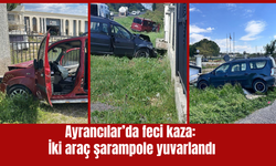 Ayrancılar’da feci kaza: İki araç şarampole yuvarlandı