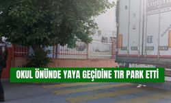 Okul Önündeki Yaya Geçidine TIR Park Etti