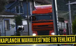 Köy içinden geçen TIR’lar tehlike saçıyor