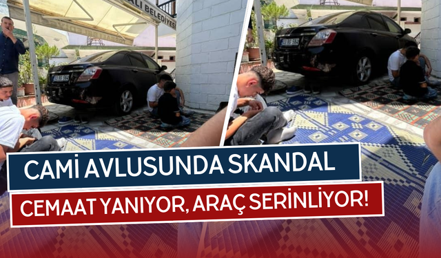Cemaat Kavurucu Sıcakta Namaz Kıldı, İmamın Aracı Gölgeye Park Edildi!