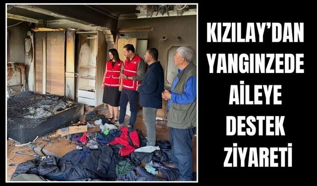 Kızılay'dan yangınzede aileye destek eli