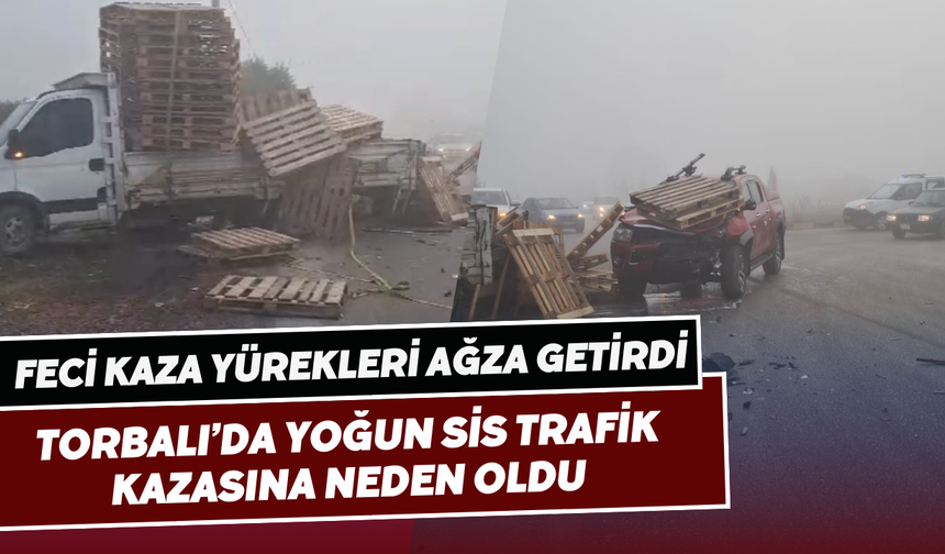 Palet yüklü araç kazaya karıştı