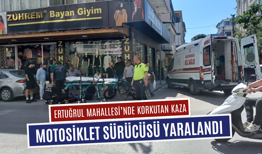 Motosiklet sürücüsü yaralandı