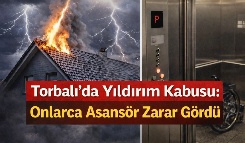 Torbalı’da Yıldırım Paniği: Evler ve Asansörler Zarar Gördü