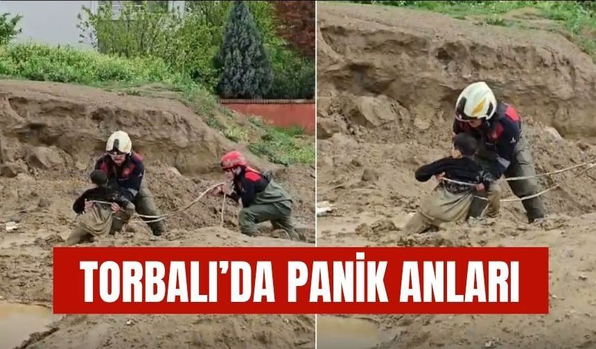 Çamura Saplanan Çocukları İtfaiye Kurtardı