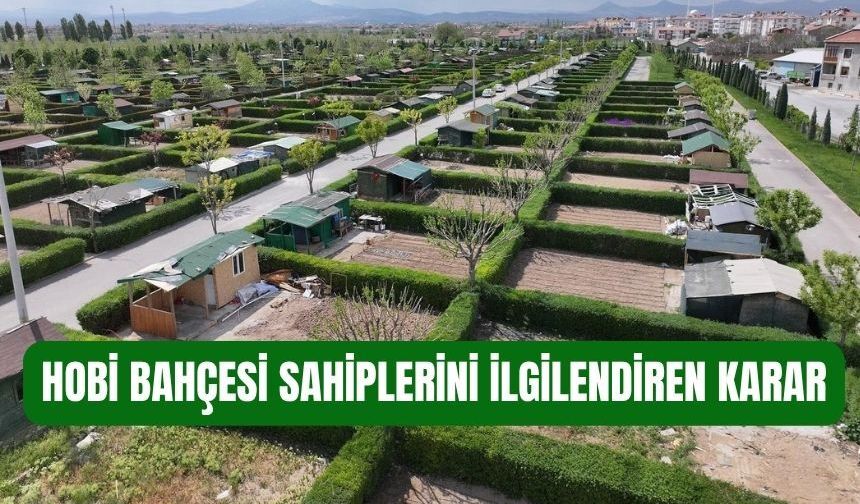Hobi Bahçelerine Yeni Düzenleme