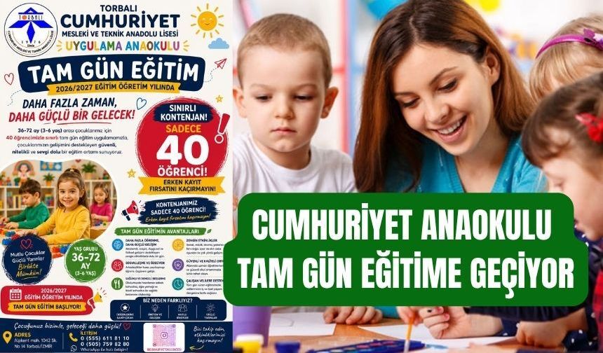 Cumhuriyet Uygulama Anaokulu Tam Gün Eğitime Geçiyor