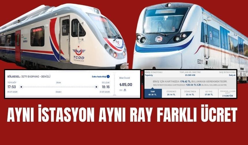 Aynı ray, aynı mesafe... Biri 48, diğeri 85 lira!