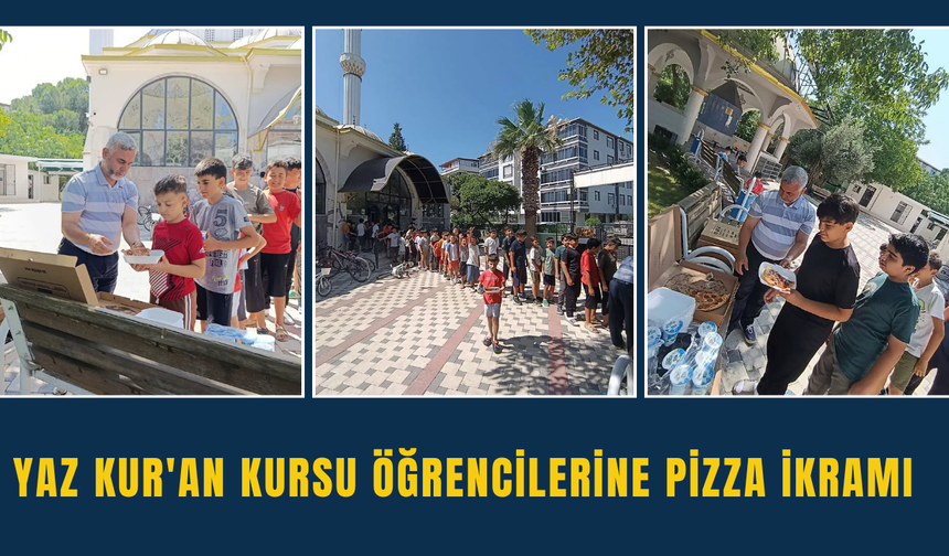Yaz Kur'an Kursu Öğrencilerine Pizza İkramı