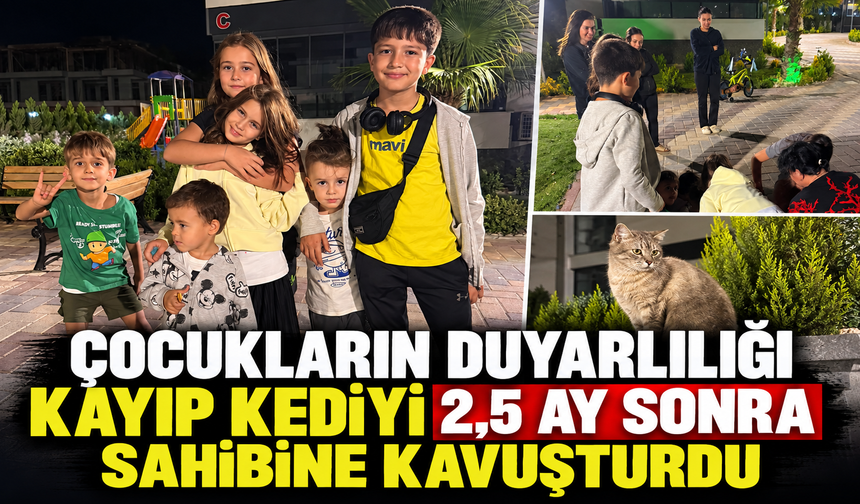 Çocukların duyarlılığı kayıp kediyi 2,5 ay sonra yuvasına kavuşturdu